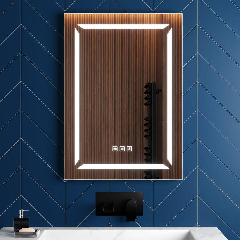 Зеркало Dim Dzerkal NATTA с LED-подсветкой + сенсорное управление + подогрев + Bluetooth 80х70 см (2289)