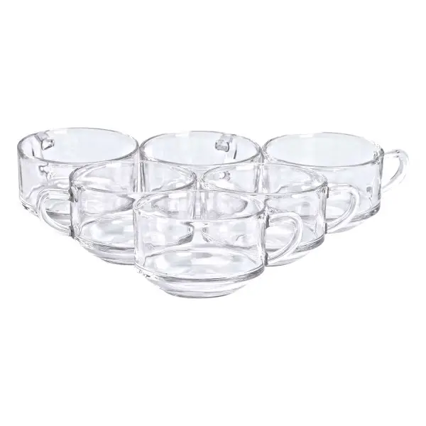 Набір чашок скляних Yiwu Smooth 6 шт. 270 мл Прозорий (149-107-HP-YH-69)