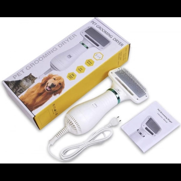 Фен-щітка гребінець для шерсті тварин Pet Grooming Dryer безшумна Білий - фото 3