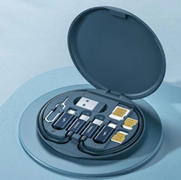 Набір перехідників для заряджання телефонів 5в1 Синій (X00011-1) - фото 4 Набір перехідників для заряджання телефонів 5в1 Синій (X00011-1) - фото 4