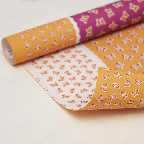 Подарочная бумага в рулоне с бабочками 70 см 10 м (468-20)