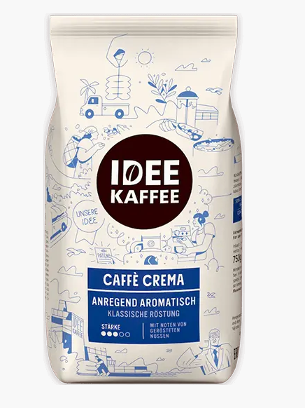 Кава J.J.Darboven Idee Kaffee Caffe Crema у зернах 750 г (e-215)