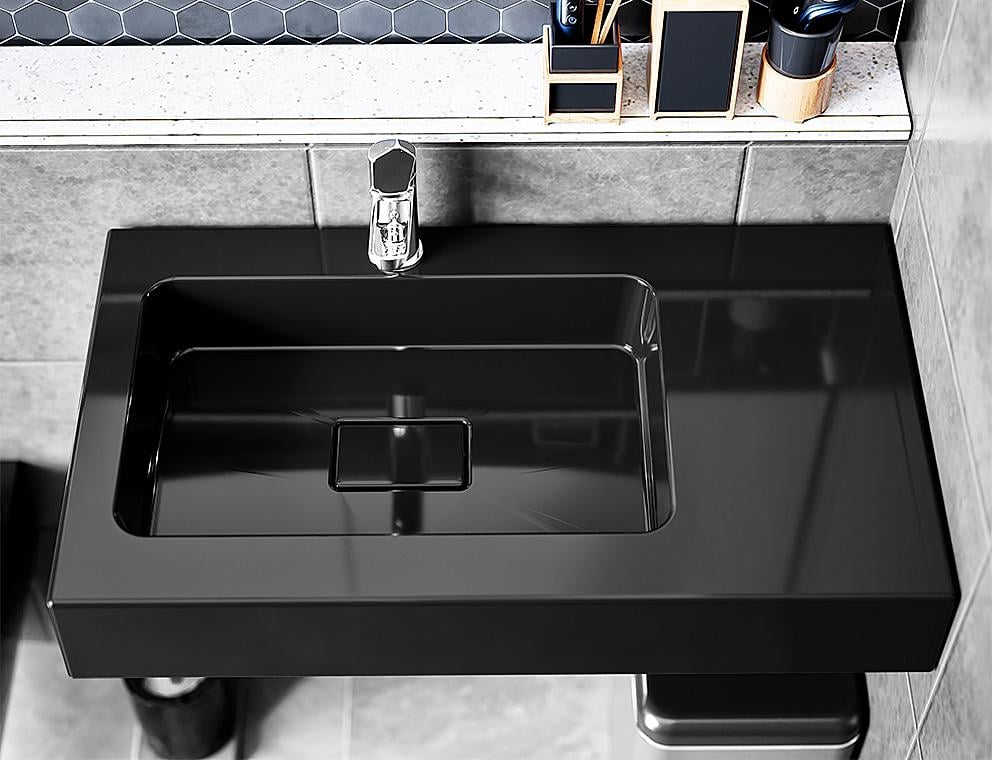 Умивальник підвісний Status Merlin R Black (700)