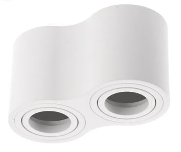 Светильник/корпус Aveiro Duo GTV 2хGU10 потолочный/регулируемый угол/алюминий White (12298355)