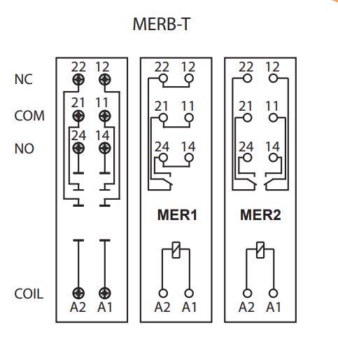 Колодка для проміжного реле ETI MERB-T 12А 300V АС тип T MER2 (2473035) - фото 3