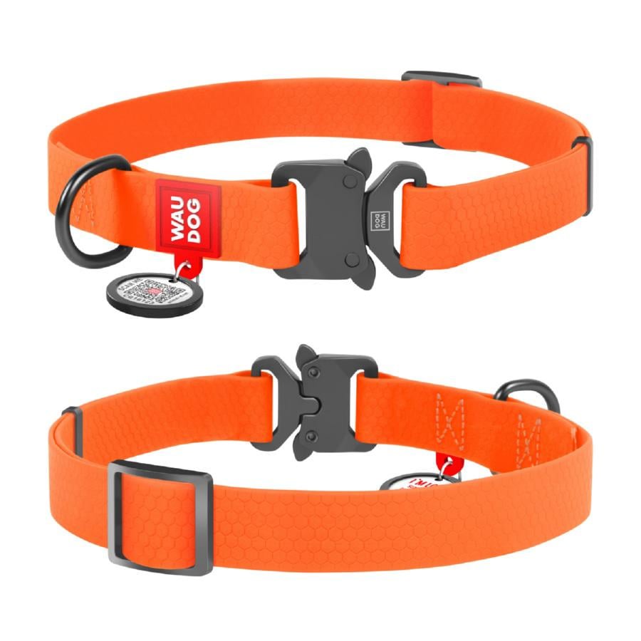 Ошейник Waudog Waterproof с QR паспортом водостойкая металлическая пряжка-фастекс ХL