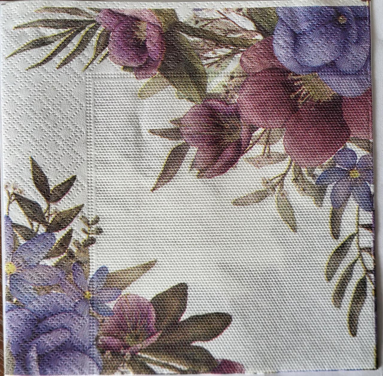 Салфетки столовые бумажные Sharm Цветы 4 33х33 см 20 шт. (31514077)