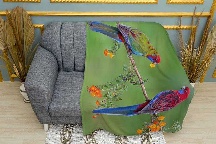 Плед Bright parrots Jungle плюш одношаровий 135х150 см (114032)