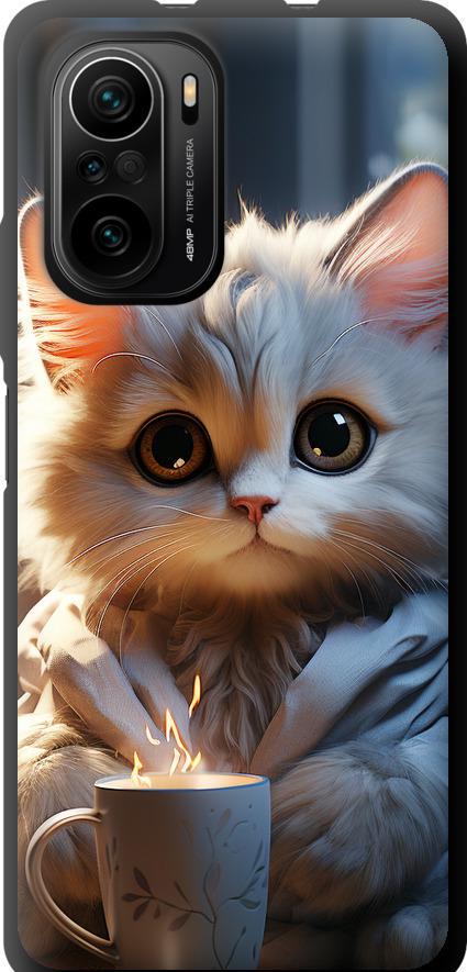 Чехол на Xiaomi Poco F3 White cat (5646b-2280-42517)