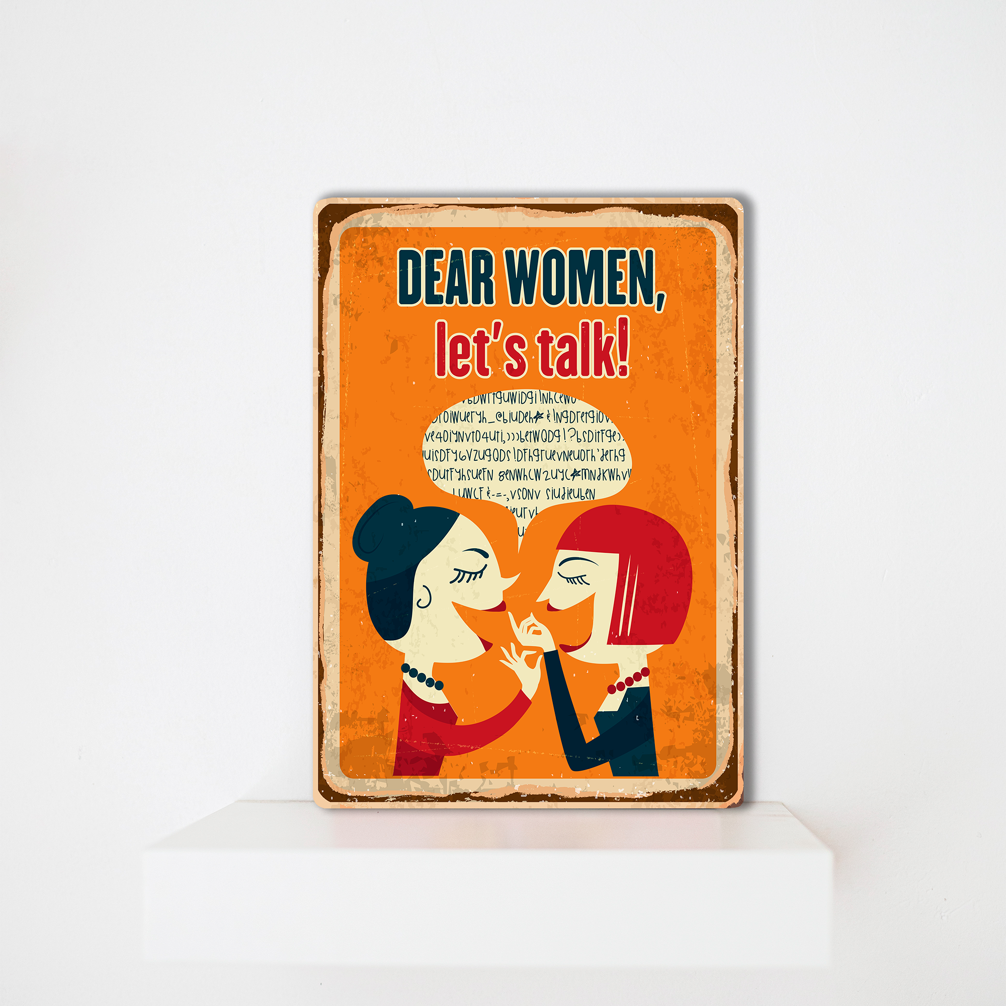 Постер деревянный Bramble "Dear woman let's talk" (PSTRSBRMBL101)