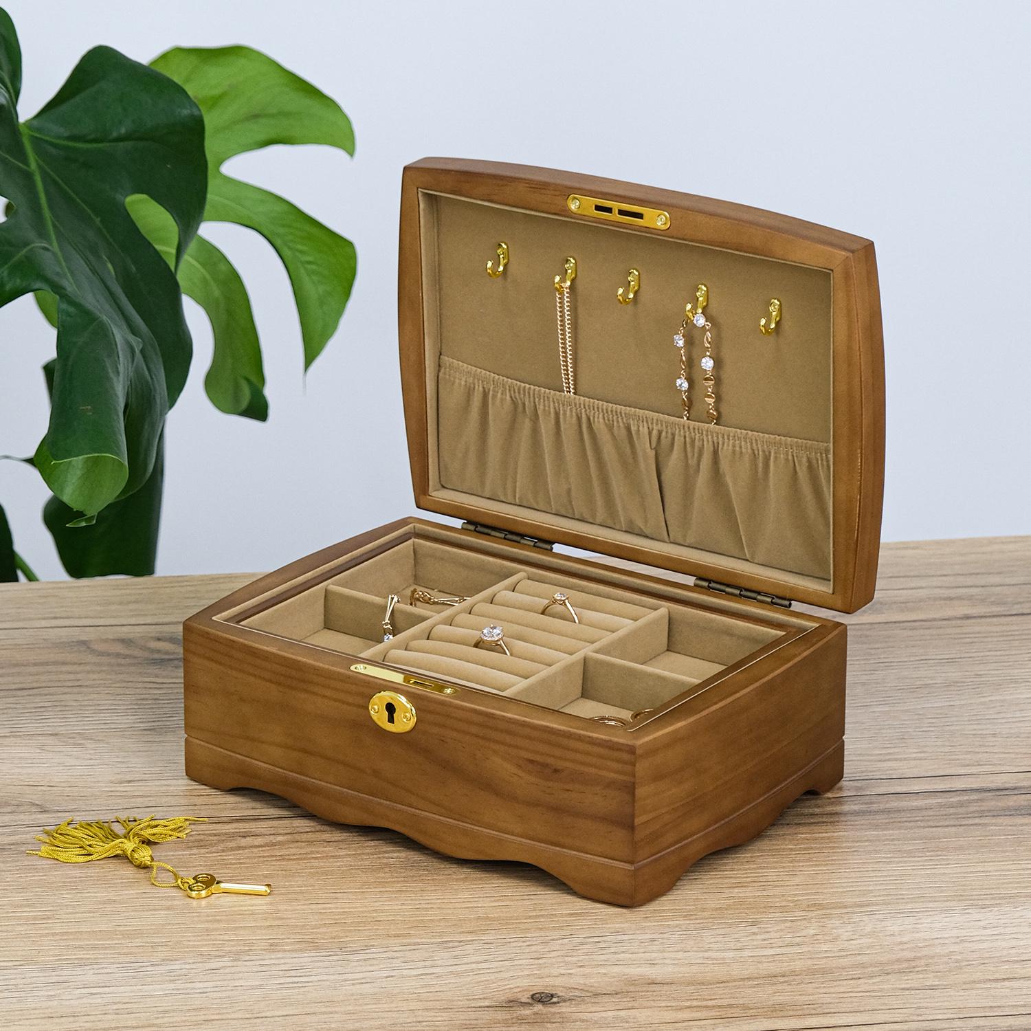 Шкатулка для украшений Гранд Презент с замком 26х18х10 см Коричневый (JZ-031)