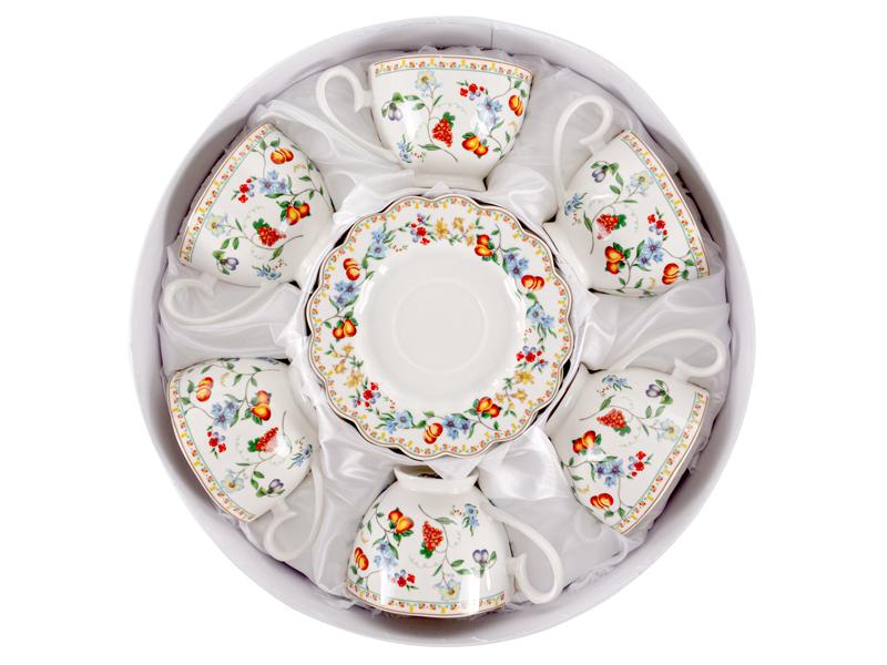 Чайний набір Lefard Фруктовий вальс на 6 персон чашки 250 мл Білий (165-358) - фото 5 Чайний набір Lefard Фруктовий вальс на 6 персон чашки 250 мл Білий (165-358) - фото 5