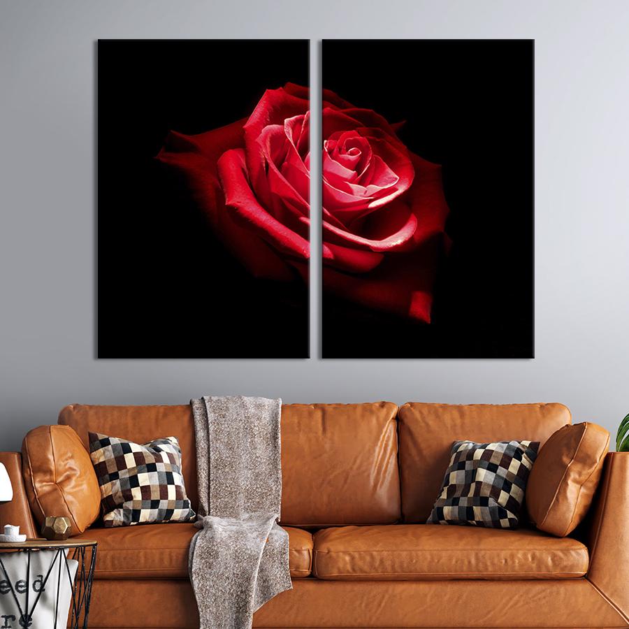 Модульная картина на холсте Диптих Загадочная роза 71x51 см (222-2)