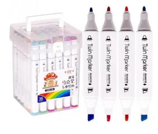 Набор двусторонних маркеров для рисования и скетчинга в пластиковом боксе 60 цветов (EL-1905-60) - фото 2 Набор двусторонних маркеров для рисования и скетчинга в пластиковом боксе 60 цветов (EL-1905-60) - фото 2