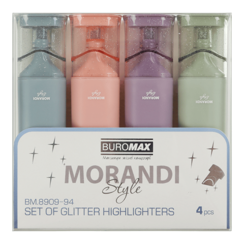 Набір текст-маркерів MORANDI STYLE Glitter 2-4,5 мм 4 шт. (BM.8909-94) - фото 2 Набір текст-маркерів MORANDI STYLE Glitter 2-4,5 мм 4 шт. (BM.8909-94) - фото 2