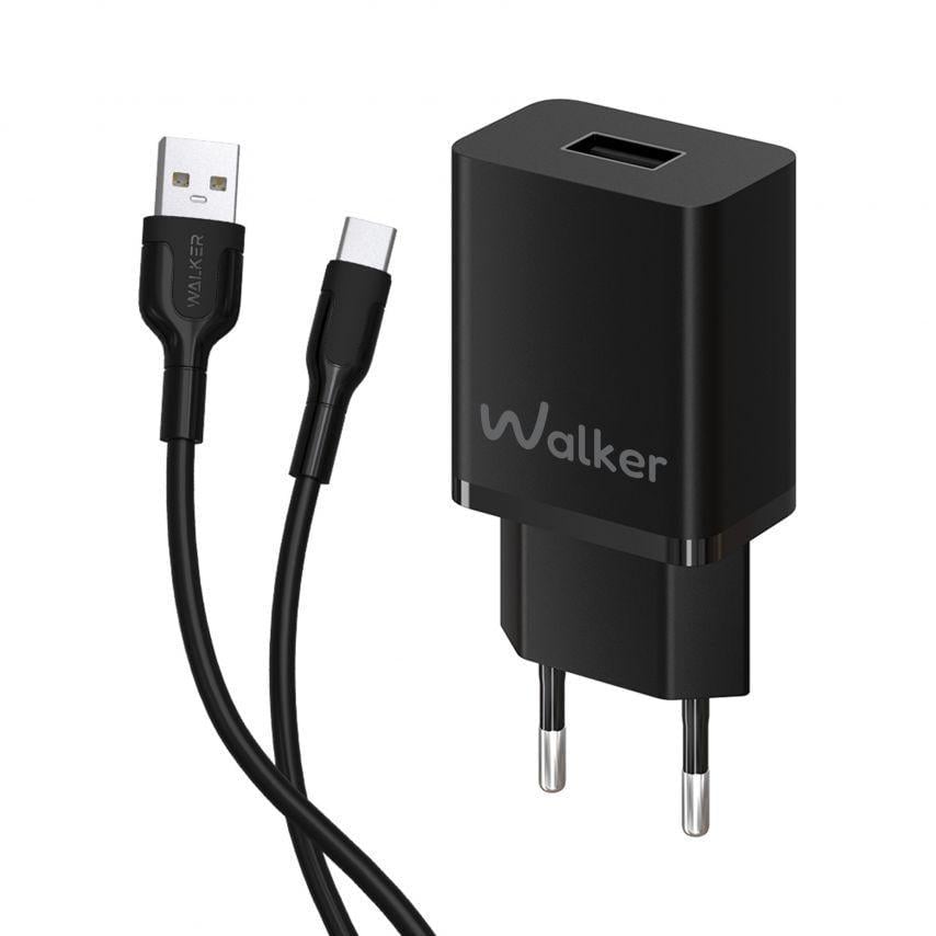 Сетевое зарядное устройство для Walker 2в1 WH-26 1USB/2.1A и Data Cable USB to Type-C Black