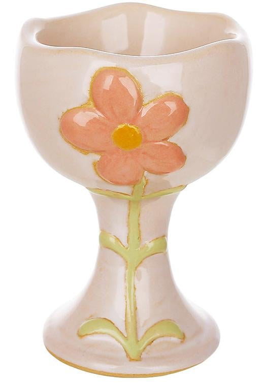 Подставка для яйца керамическая с цветком 6х9 см