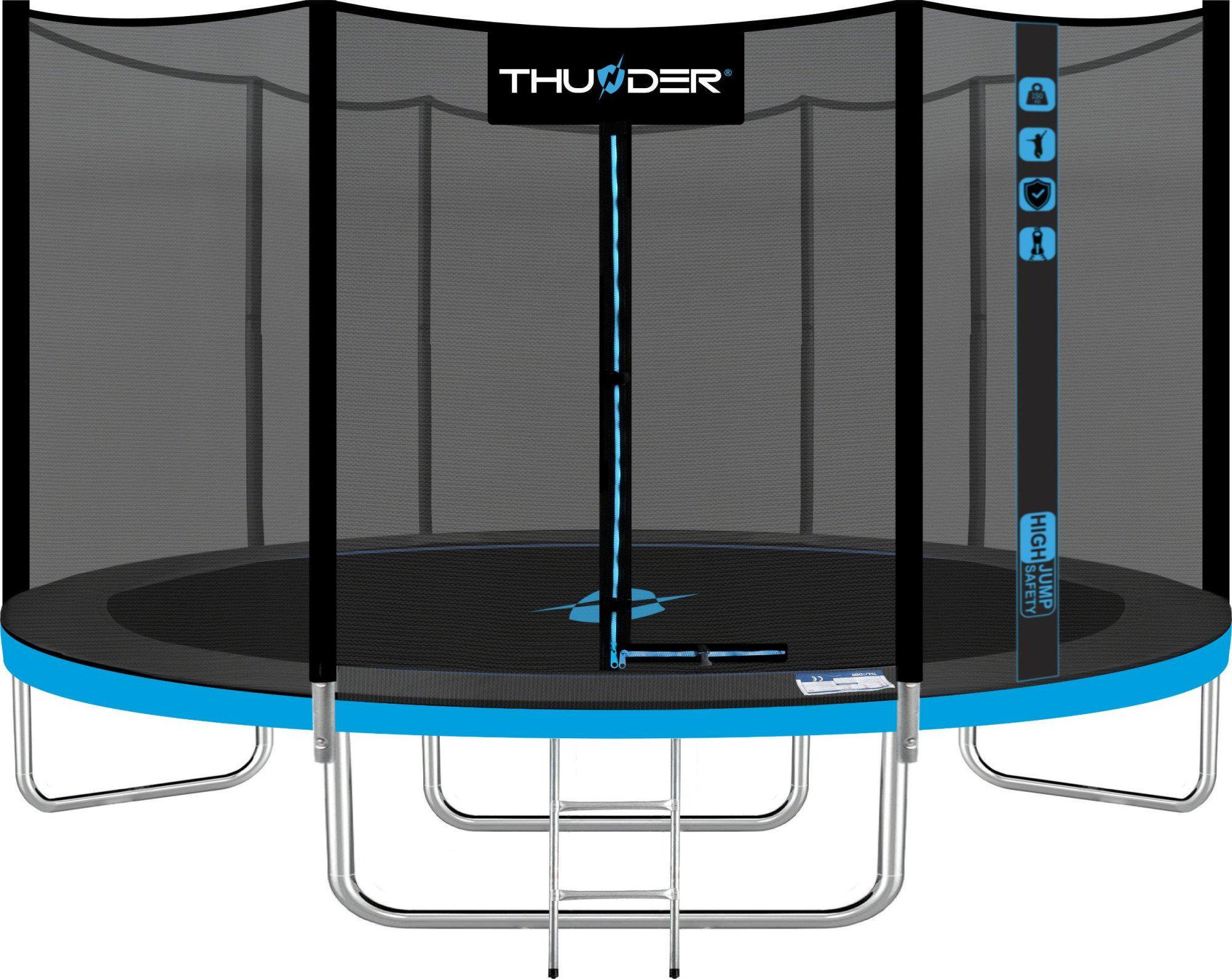 Батут Thunder OUTSIDE PRO с наружной сеткой 14 футов 427 см Черно-голубой (411139)