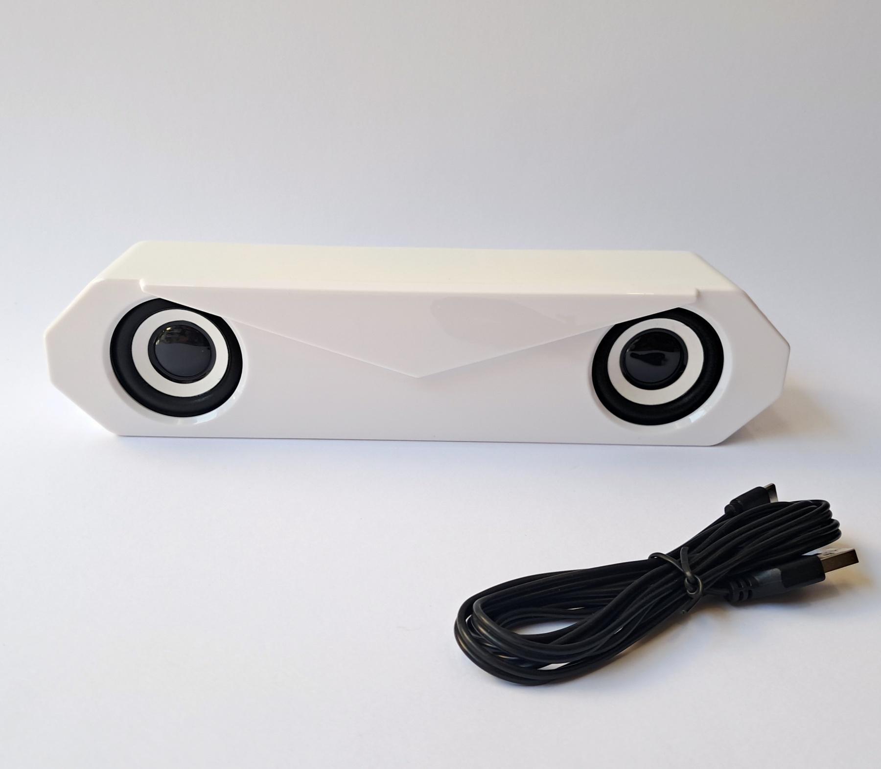 Колонка для ПК usb aux 3.5 jack для tv pc монитора Белый (E-1028)