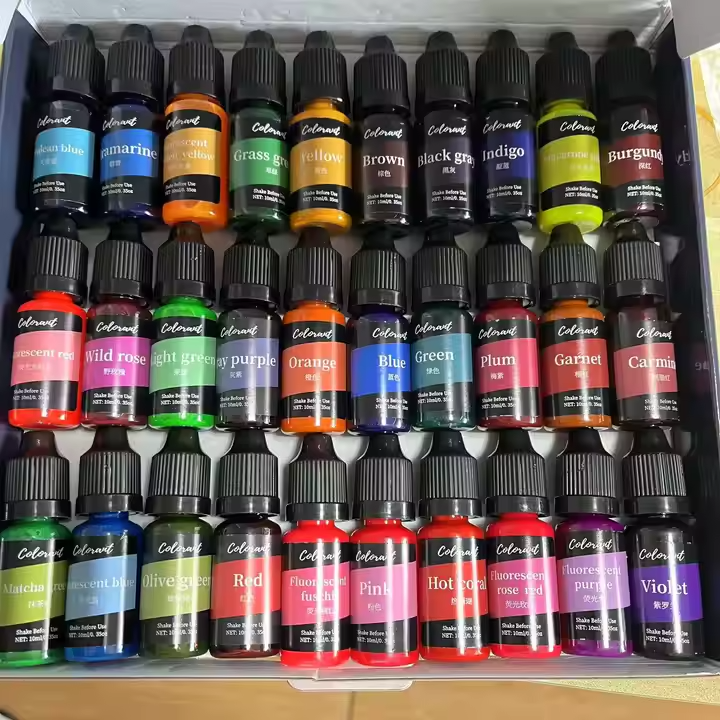 Набір рідких барвників для виготовлення свічок і мила концентровані пігменти 30 кольорів по 10 мл - фото 6 Набір рідких барвників для виготовлення свічок і мила концентровані пігменти 30 кольорів по 10 мл - фото 6