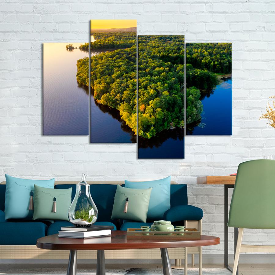 Картина природа Густий ліс на березі озера 89x56 см (A1088-4)