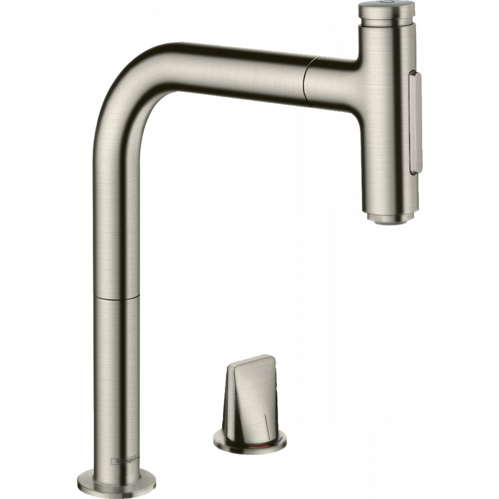 Смеситель для кухни Hansgrohe Metris Select M71 73818800 с видвижной лейкой Сатин (142231)