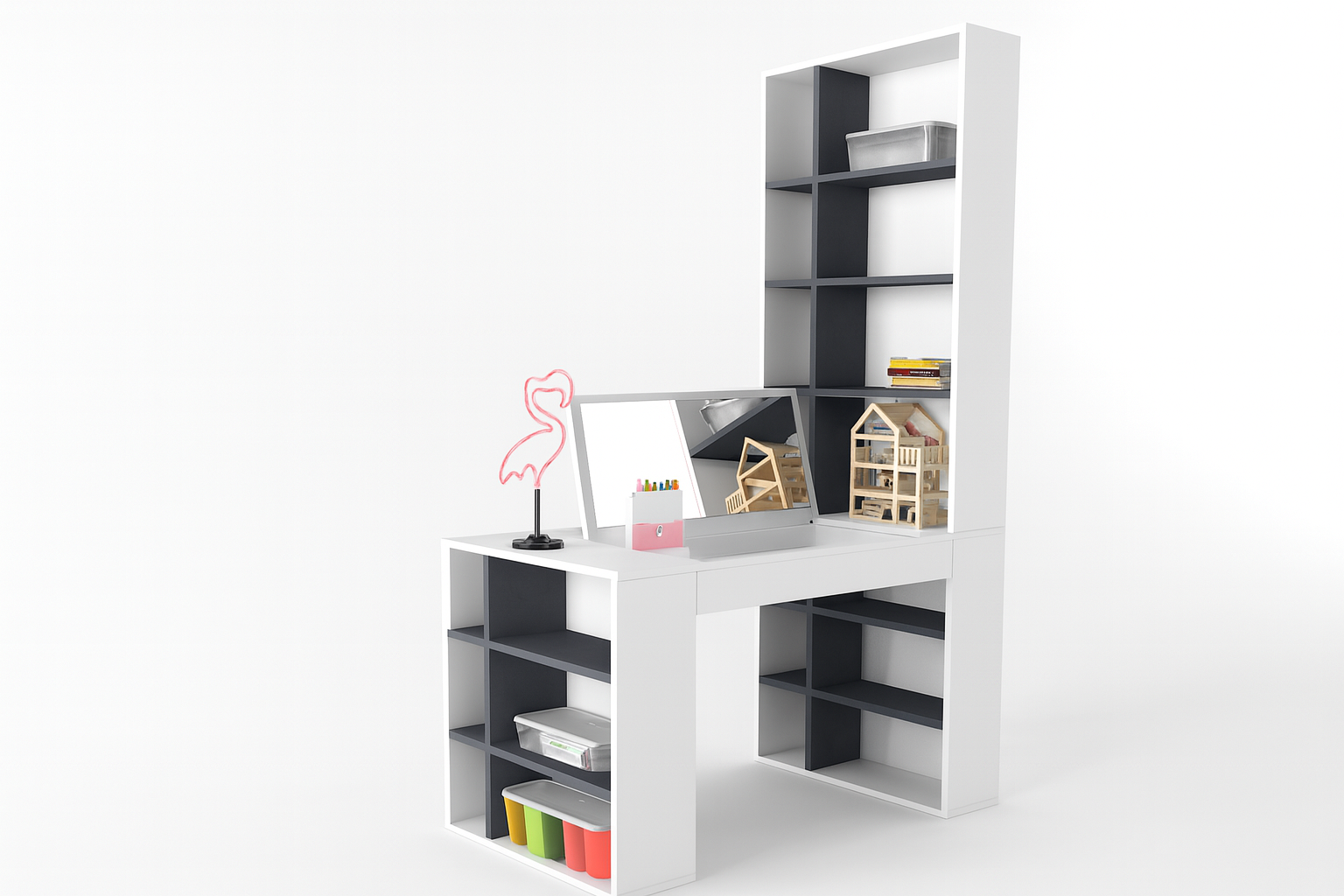 Стіл-стелаж з трюмо 125 правий К-2 еліт (75677) Стіл-стелаж з трюмо 125 правий К-2 еліт (75677)