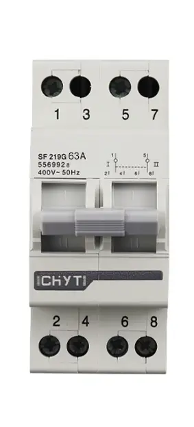 Выключатель-разъединитель CHYT 1-0-2 2P 63А трехпозиционный (CT008012)