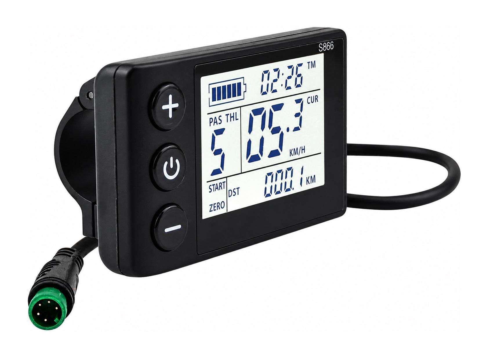 Дисплей S866 LCD 24V/36V/48V 5 pin WP UART2 для электровелосипеда/электросамоката (00-00030540)
