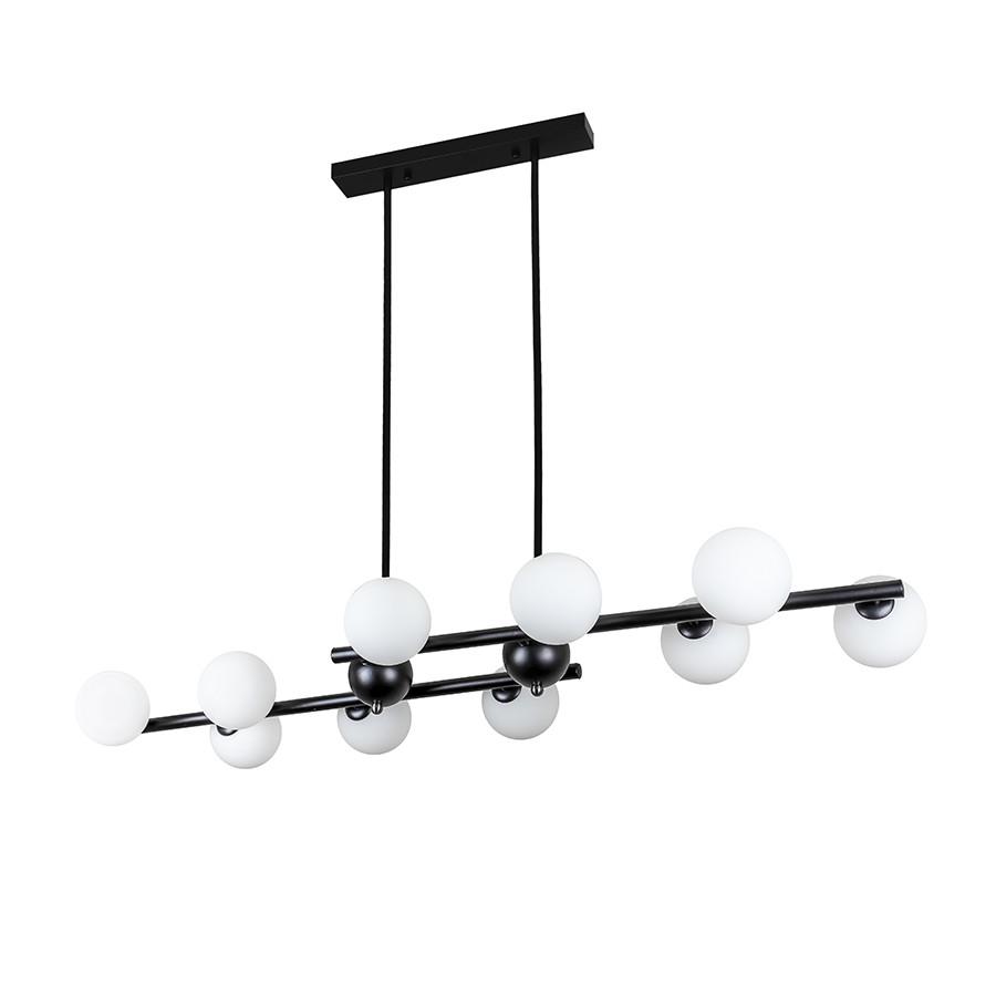 Люстра Levistella 761V1020-10 BK+WH линейная на 10 плафонов Черный/Белый (1887935438)