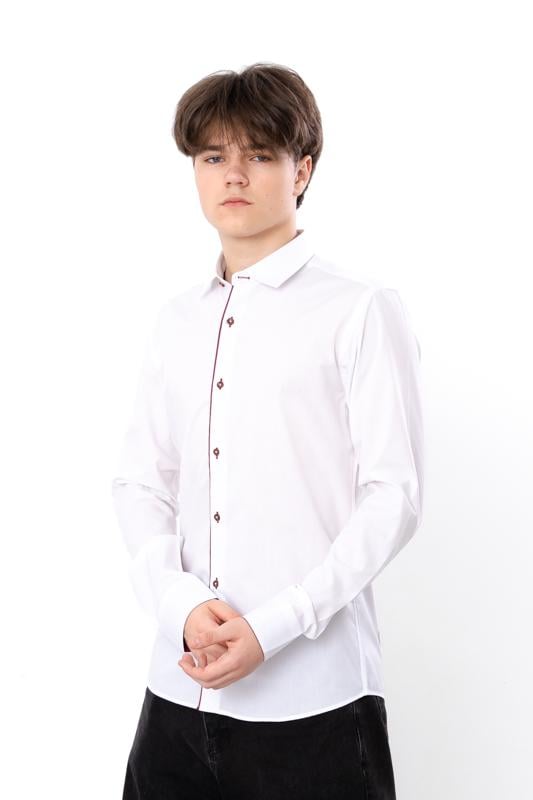 Сорочка класична однотонна для хлопчика-підлітка прямого крою Носи Своє XL Білий (15860) - фото 4 Сорочка класична однотонна для хлопчика-підлітка прямого крою Носи Своє XL Білий (15860) - фото 4