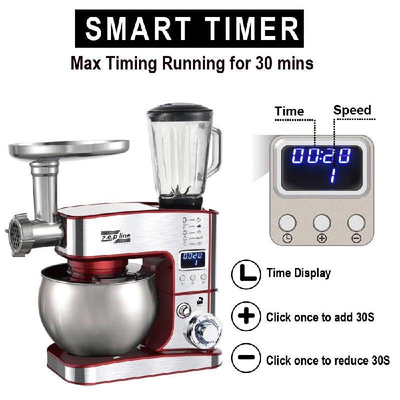 Кухонний комбайн Zepline 4200 Вт 7в1 6 л з дисплеєм Червоний (ZP-135) - фото 2 Кухонний комбайн Zepline 4200 Вт 7в1 6 л з дисплеєм Червоний (ZP-135) - фото 2