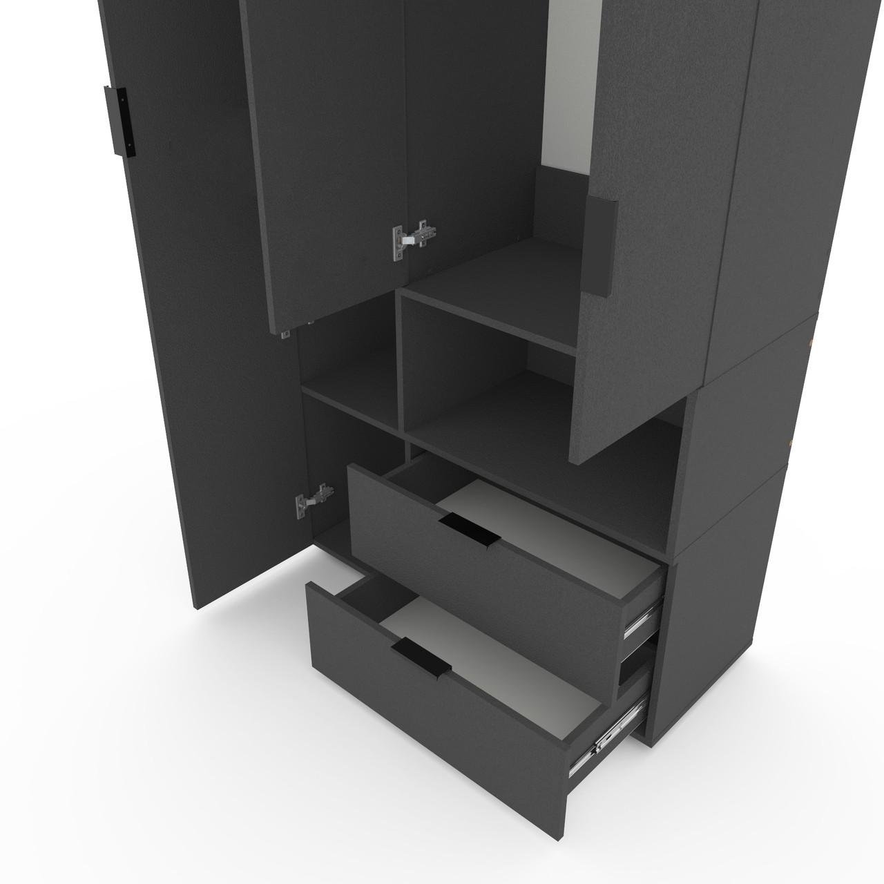 Шкаф Metkas Home A002R ЛДСП 1000x420x2300 мм Антрацитовый - фото 3 Шкаф Metkas Home A002R ЛДСП 1000x420x2300 мм Антрацитовый - фото 3