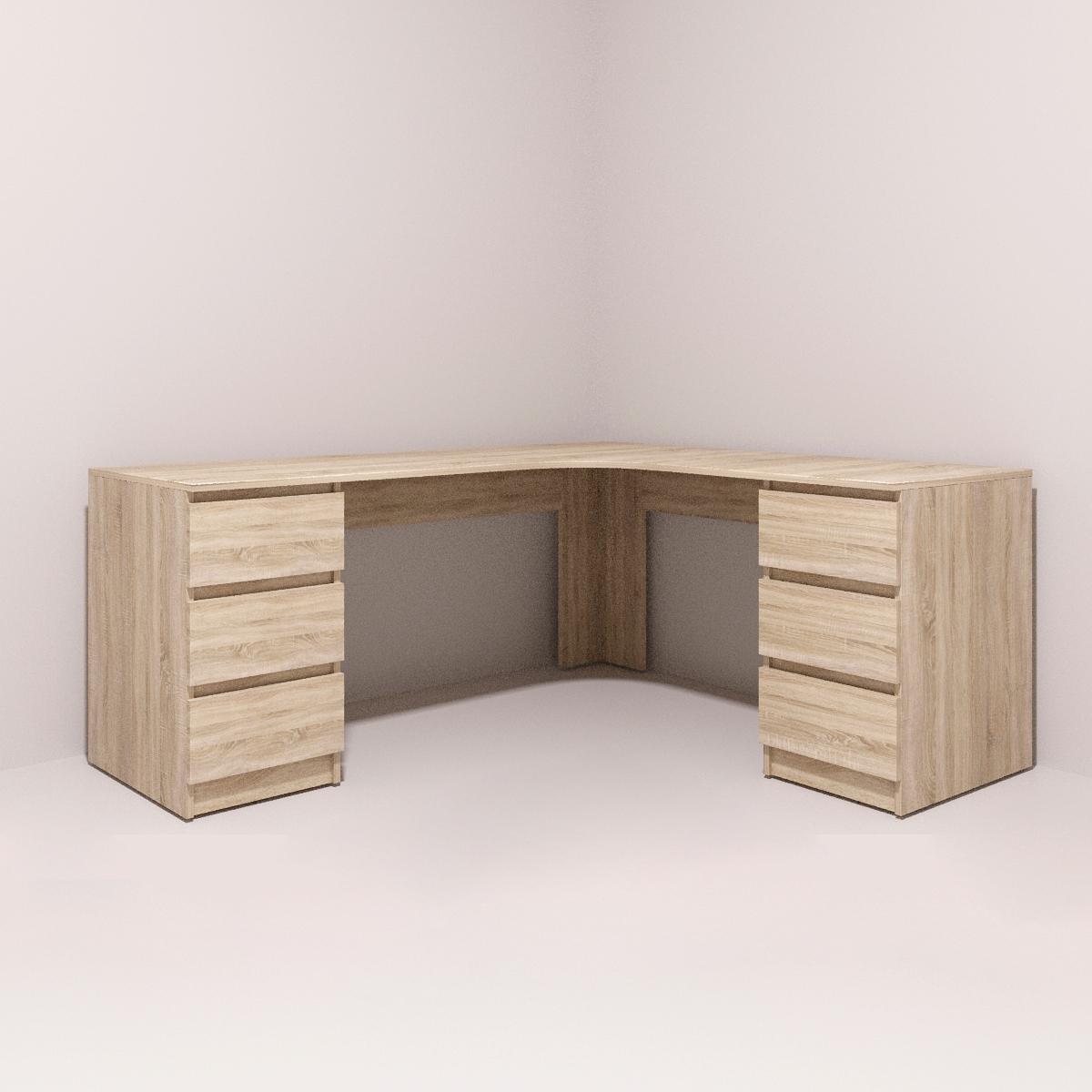 Письмовий стіл кутовий Mebellini Леон 1400/1400х750х600 мм Дуб Сонома (арт.SKEP1000-129) - фото 4