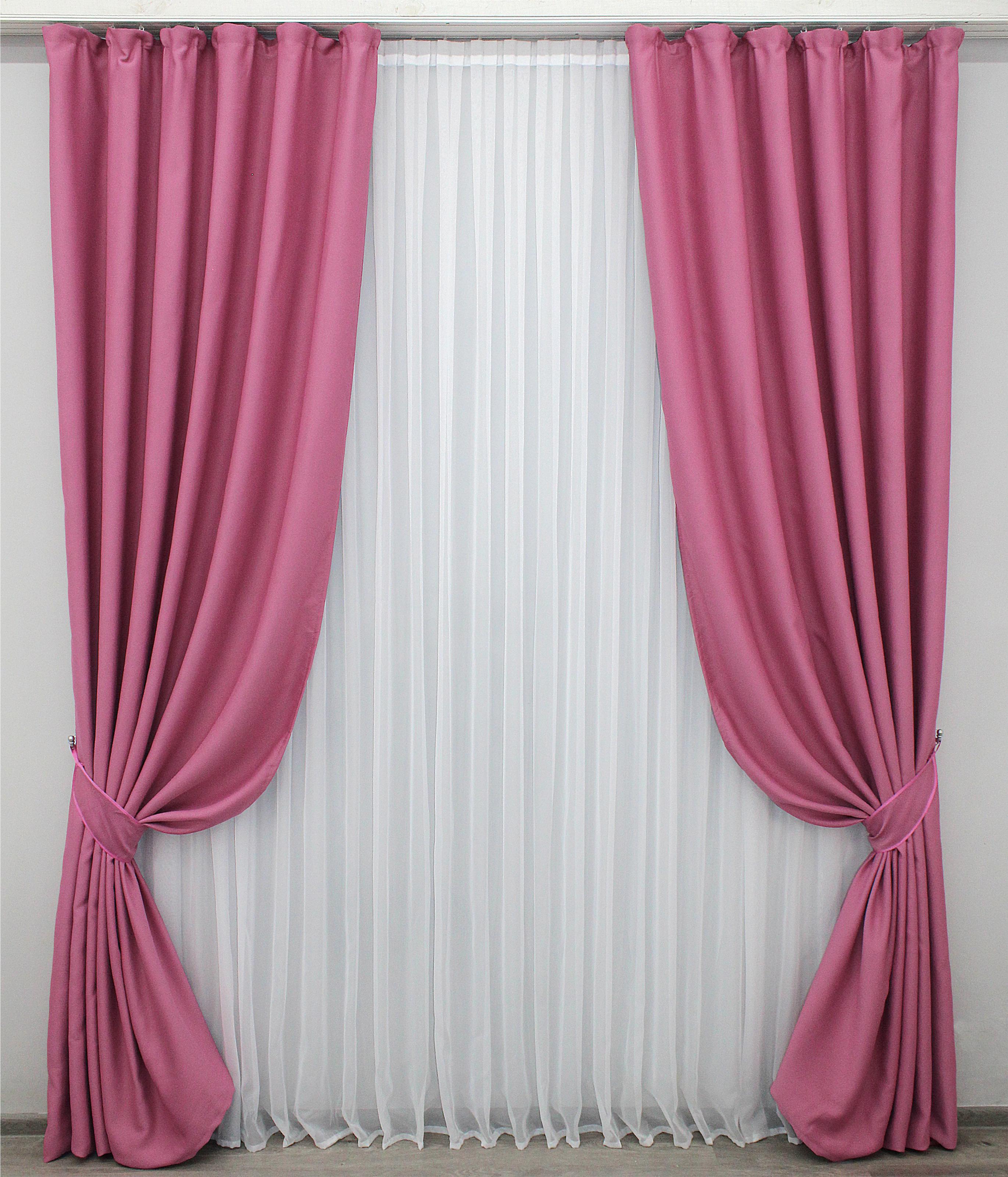 Комплект штор VR-Textil Bruno XO № 1142ш блэкаут 150х270 см 2 шт. Малиновый (30-963)