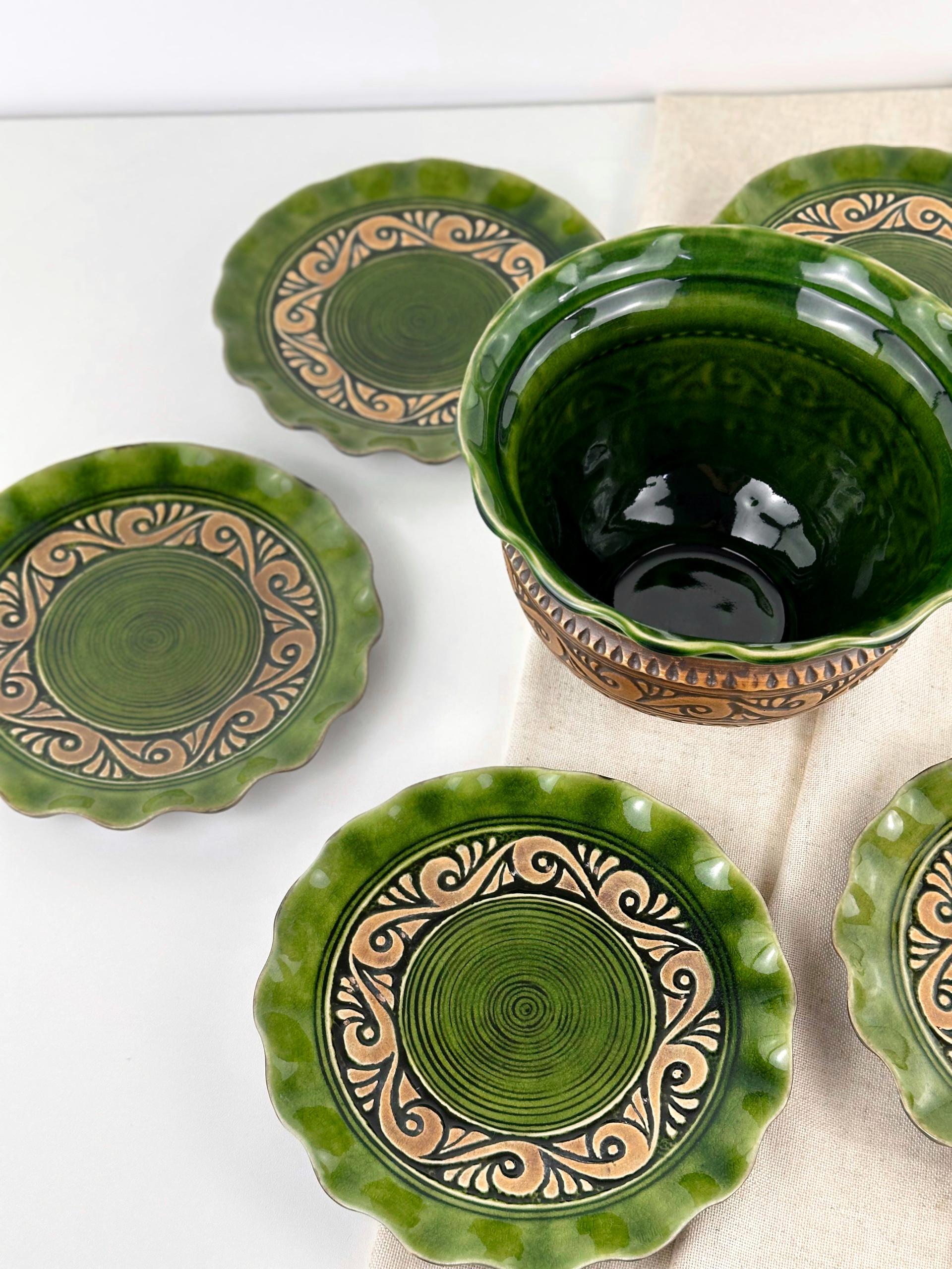 Набор глиняной посуды Рождественский для кутьи Гражда на 6 человек Коричневый (17019-38) - фото 5