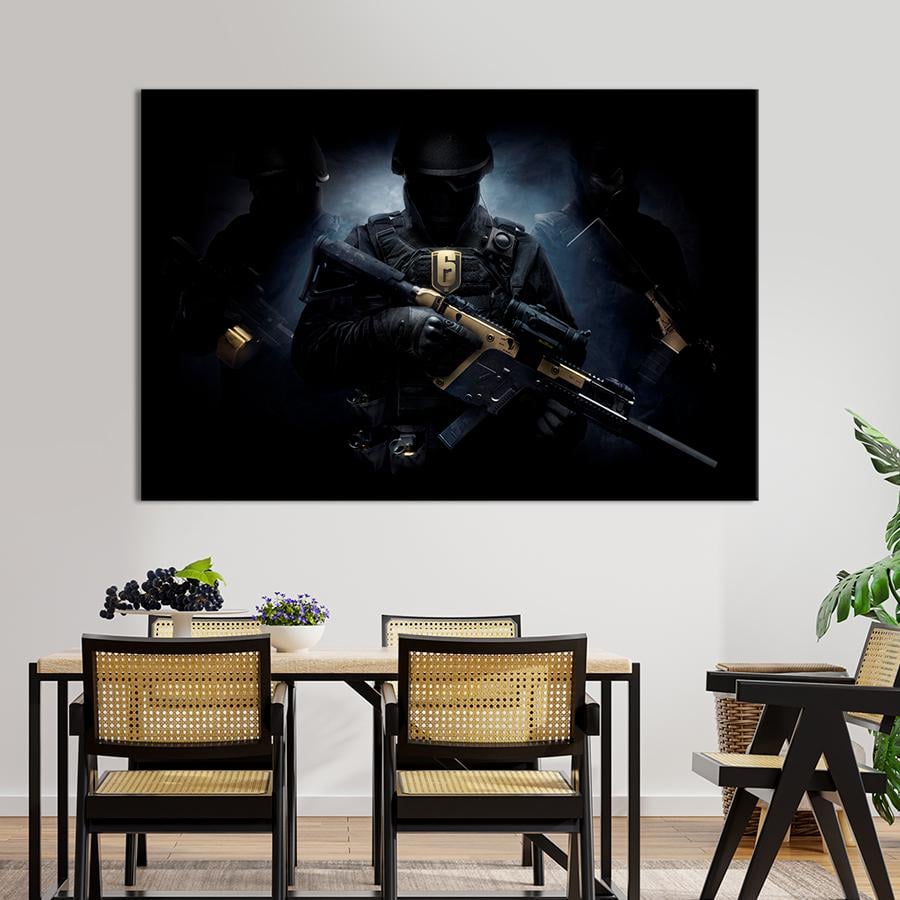 Настенний декор Оперативники Tom Clancy’s Rainbow Six Осада 51x34 см (A179-1)