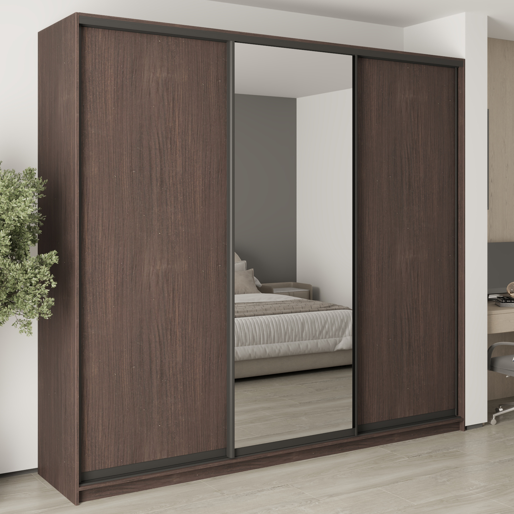 Шкаф-купе трехдверный Mebel Star Комбо BG MBS-9726 260х60х240 см Дуб ристрето (1009715)