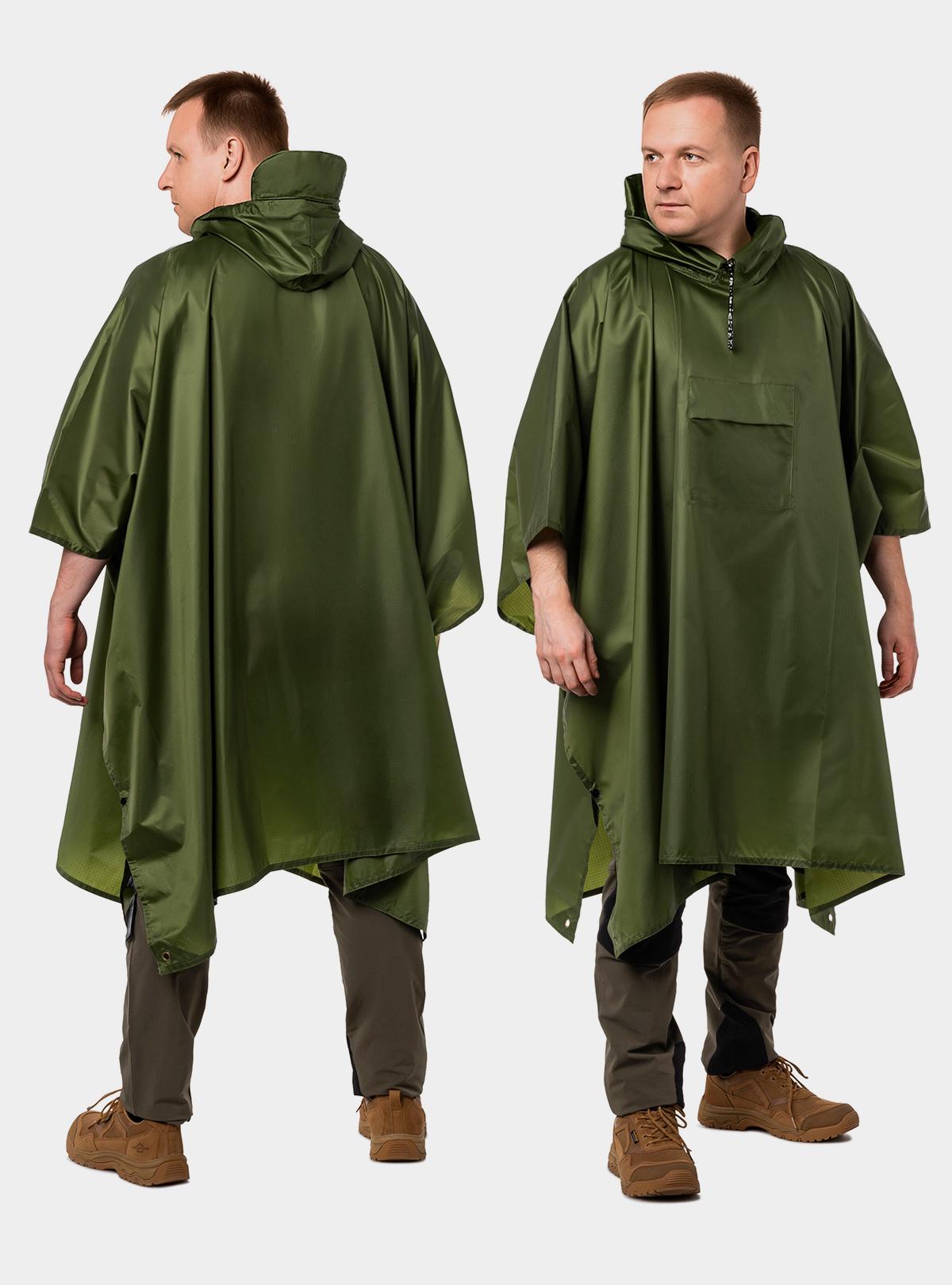 Дощовик пончо з чохлом OnePro та теплий флісовий бафф Хакі (73838) - фото 12 Дощовик пончо з чохлом OnePro та теплий флісовий бафф Хакі (73838) - фото 12