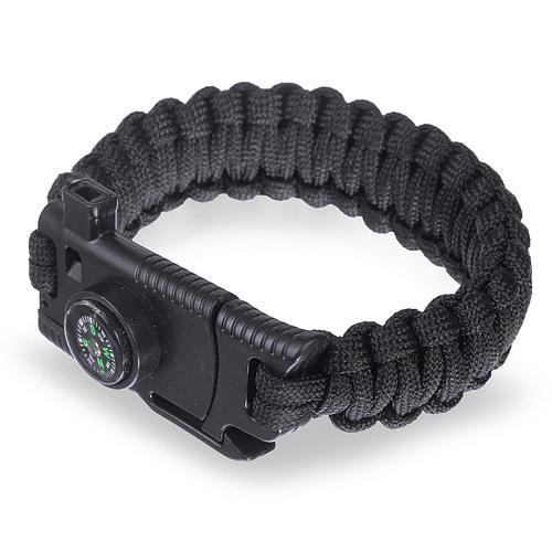 Браслет из паракорда с огнивом и компасом Paracord Fire Starter Bracelet  Черный (1008591-Black)