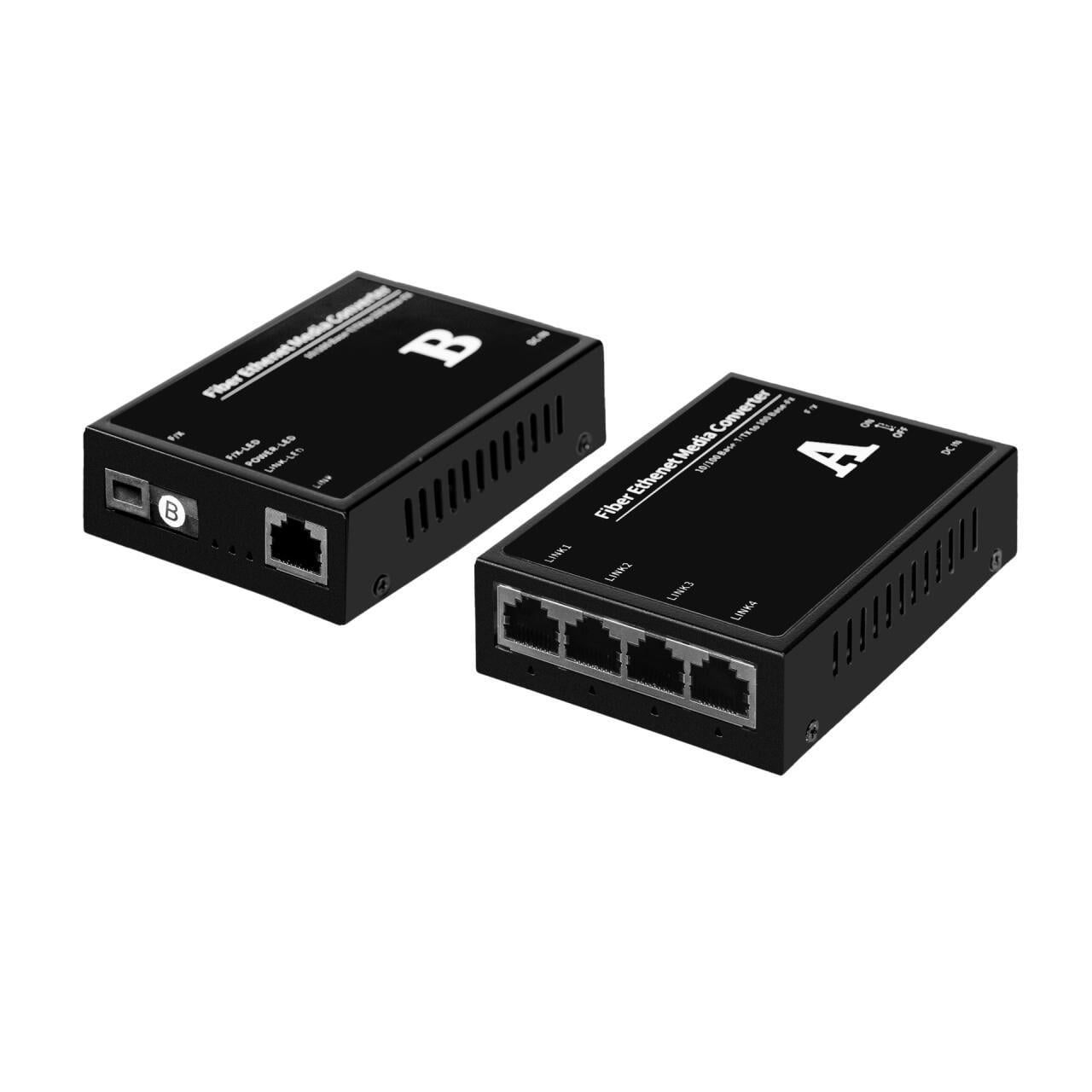 Медіаконвертер пара GreenVision GV-1004G-F/X-20KM A та GV-1001F-F/X-20KM B 1000Mbps SC одноволоконний Black (33087940) Медіаконвертер пара GreenVision GV-1004G-F/X-20KM A та GV-1001F-F/X-20KM B 1000Mbps SC одноволоконний Black (33087940)