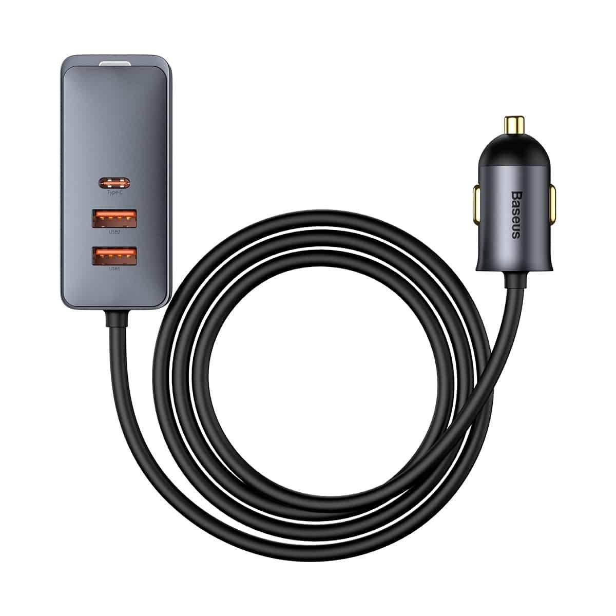 Автомобільний зарядний пристрій Baseus Share Together PPS 3xUSB+Type-C 1,5 м Сірий - фото 4