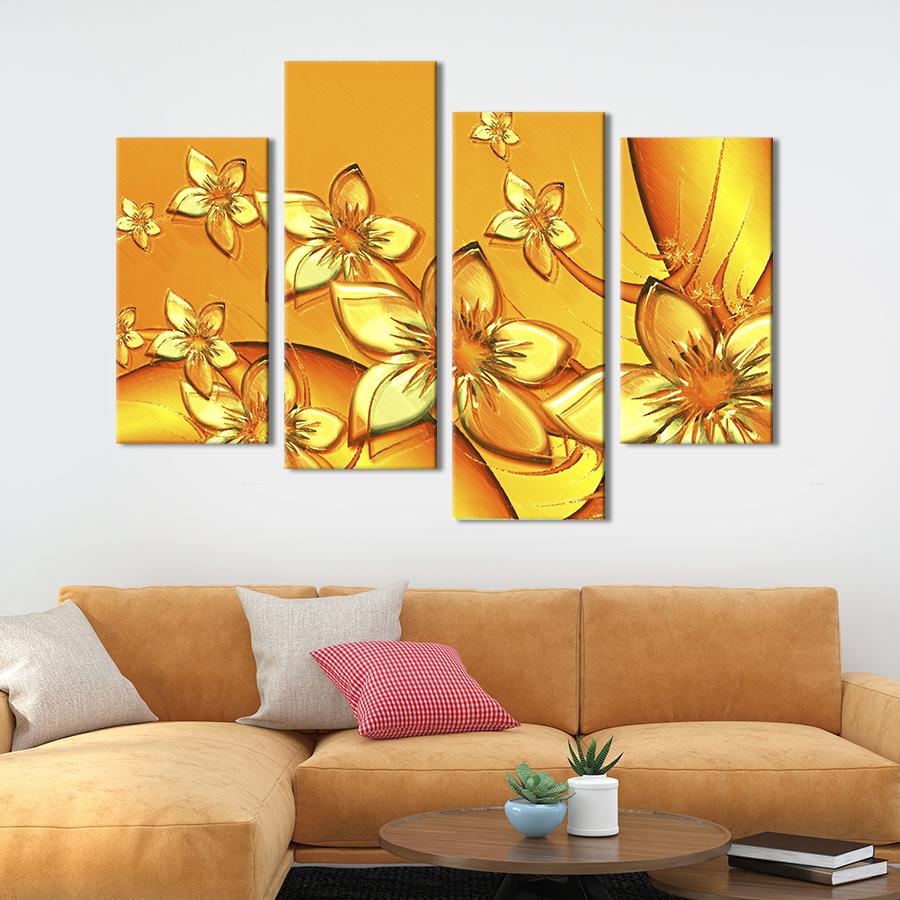 Картина на холсте Ветка золотых цветов 149x106 см (807-42)