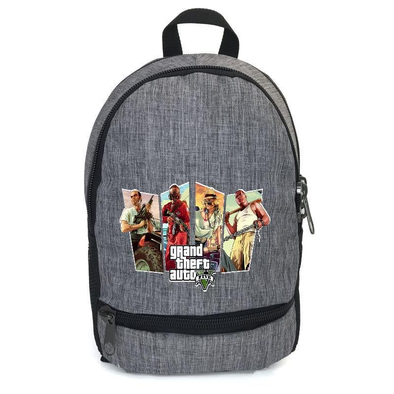 Школьный рюкзак подростковый Cappuccino Toys с принтом GTA-007 12,5 л Серый (1404954788)