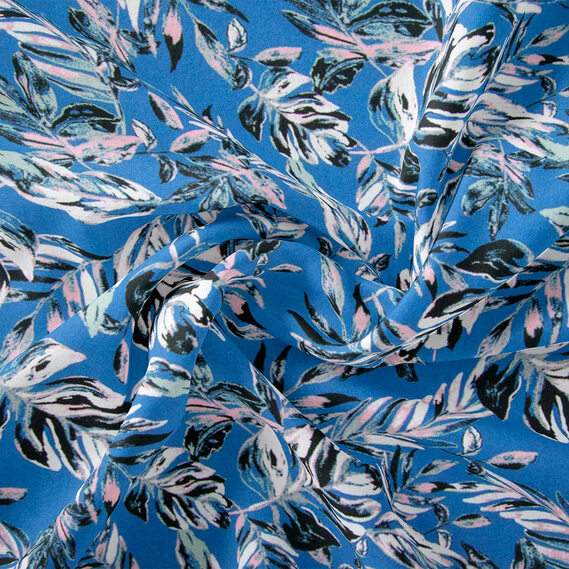 Ткань штапель твил IDEIA Монстера 1,5 м Темно-голубой (2200004218397)