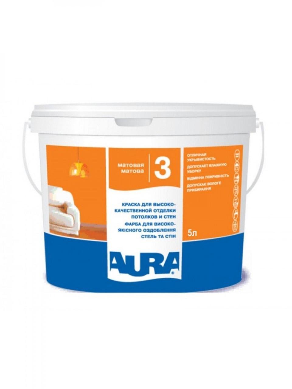 Краска акриловая для потолка Aura LUX PRO 3 5 л Белый В1 (1423133216)