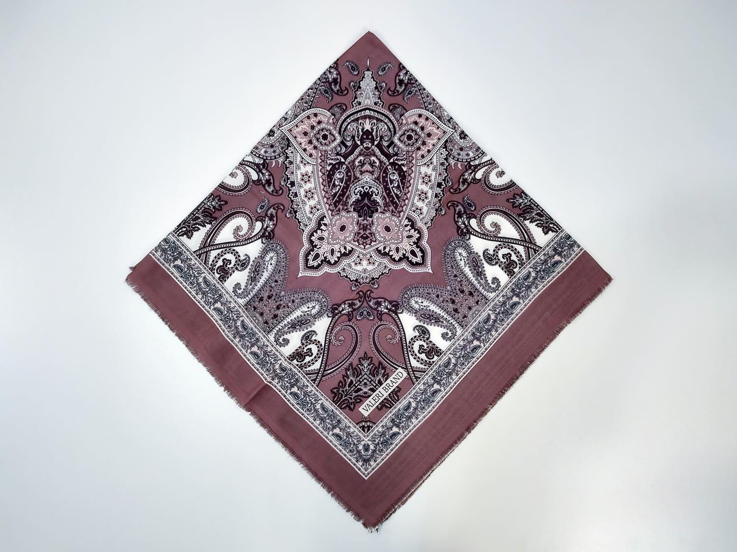 Платок с узором 80x80 см Бордовый (ХустM279)