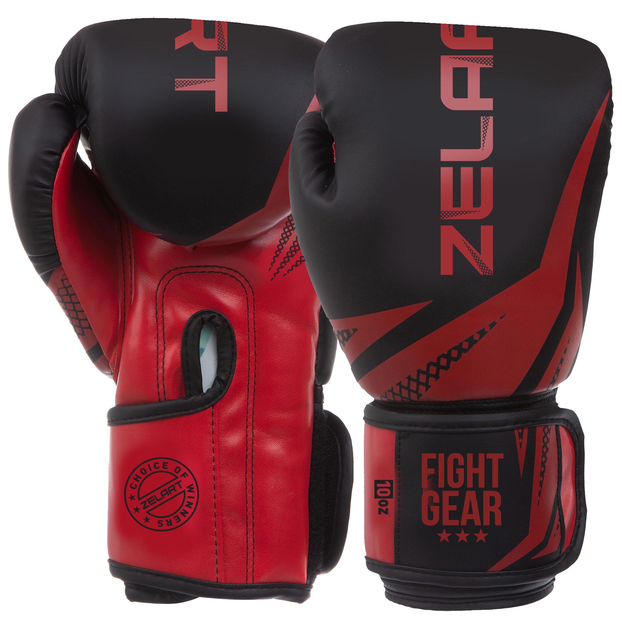 Боксерские перчатки (BO-0866_Черно-красный_8_унци)