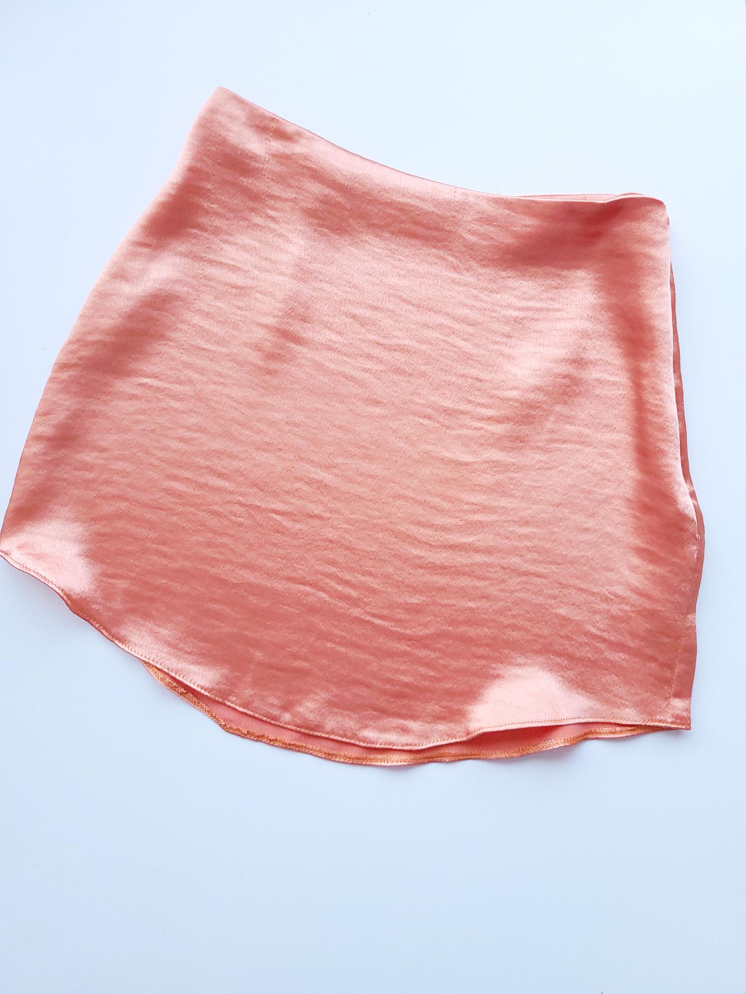 Юбка мини атласная Asos 10929 M Оранжевый (44) - фото 5