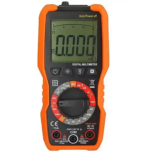 Мультиметр цифровой универсальный с True RMS и NCV детектором PeakMeter PM8225 с подсветкой Оранжево-черный (168-31-121-323) Мультиметр цифровой универсальный с True RMS и NCV детектором PeakMeter PM8225 с подсветкой Оранжево-черный (168-31-121-323)